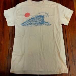 Wave Print Cream T-Shirt